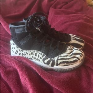 Jordan Black and Zebra Print High-Tops